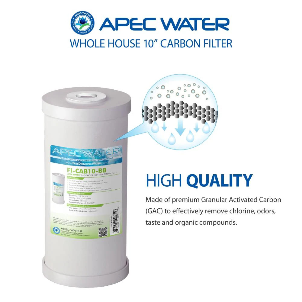 APEC Water Big Blue 10-in Carbon Whole House Water Filtration System Sing|121533