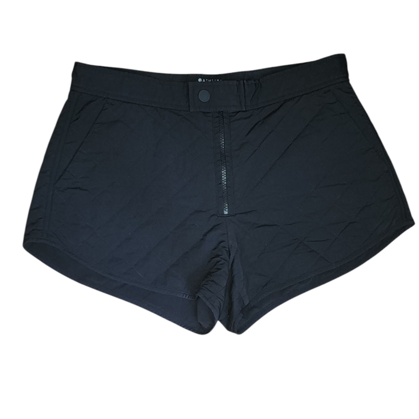 Athleta Shorts Womens Size 4 Black Toasty Buns Insulated Pockets Quilted
