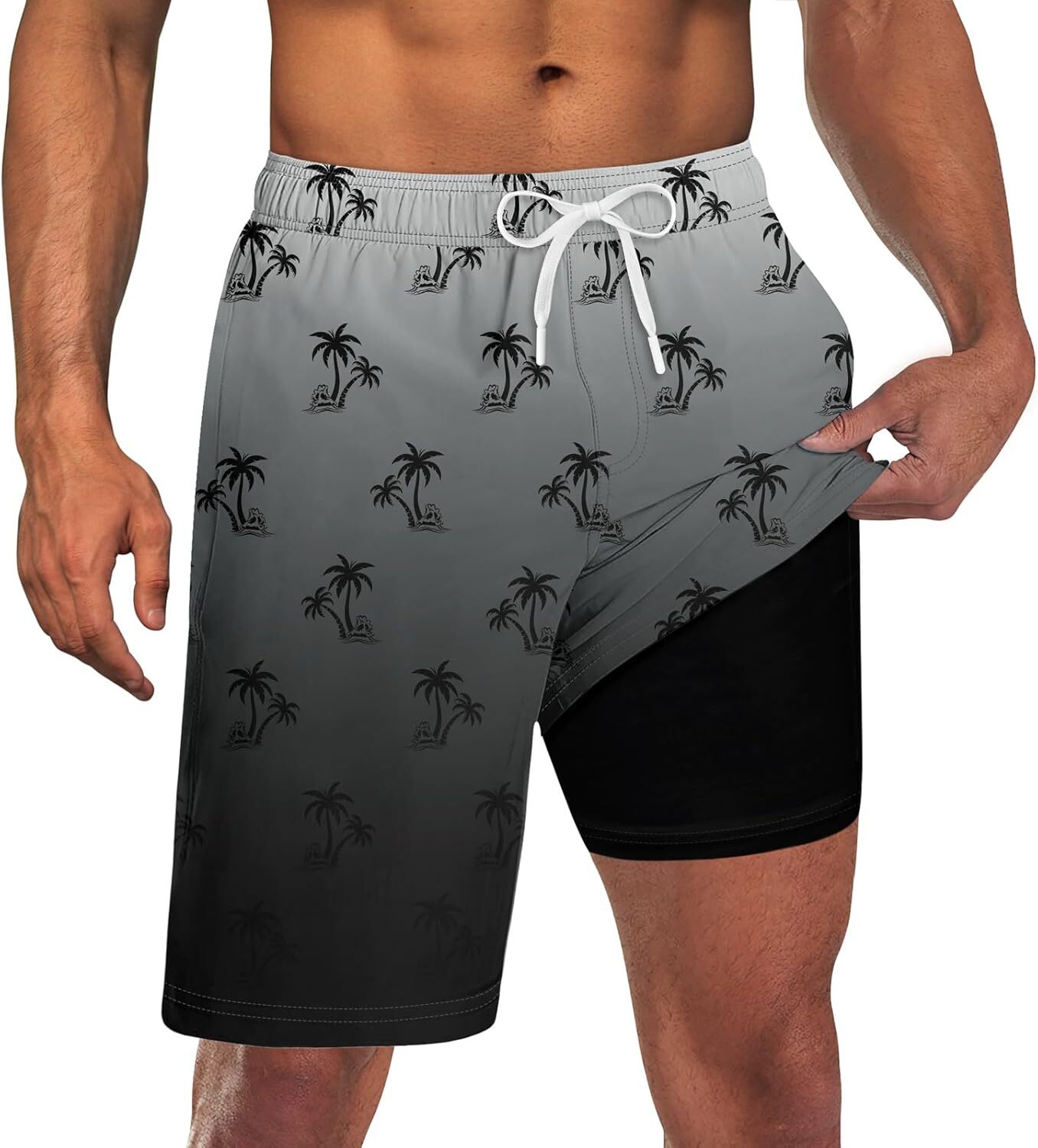 Mens Swim Trunks Quick Dry Compression Liner Pockets 9” Inseam M-3XL UPF 50+