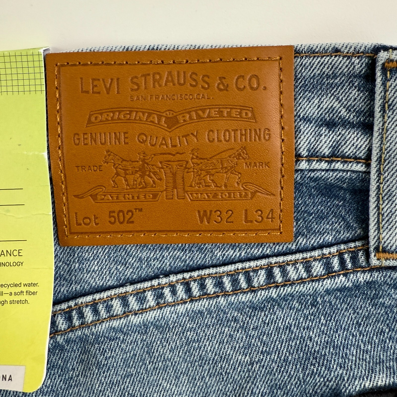 Levi’s Premium Men 502 Taper Fit Zip Fly Tapered Leg Stretch Jeans Blue NWT