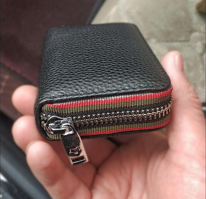 RFID Blocking Women’s Genuine Leather Wallet Credit Card Holder Zipper Pocket