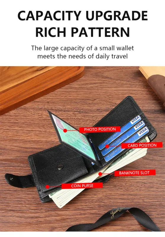 Vintage Wallet For Men Leather Short Hasp Man Wallets Casual Durable Coin Pouch