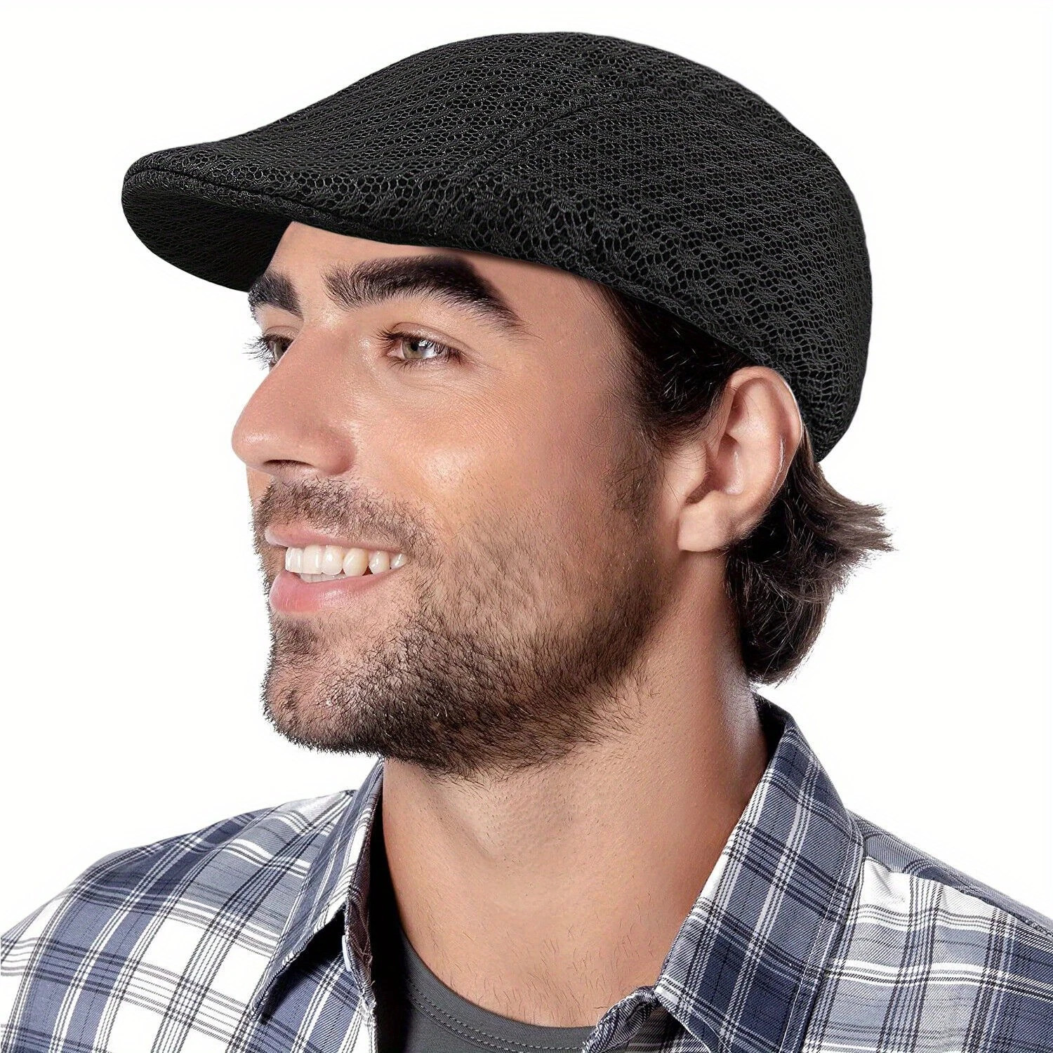 Men’s Mesh Summer Hat Newsboy Beret Gatsby Cap Ivy Hat Golf Sun Flat Cabbie US