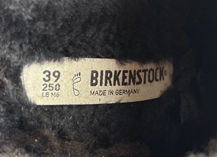 Birkenstock Suede Boston Black Shearling Size 39 US W -8-M-6 Clogs Slides