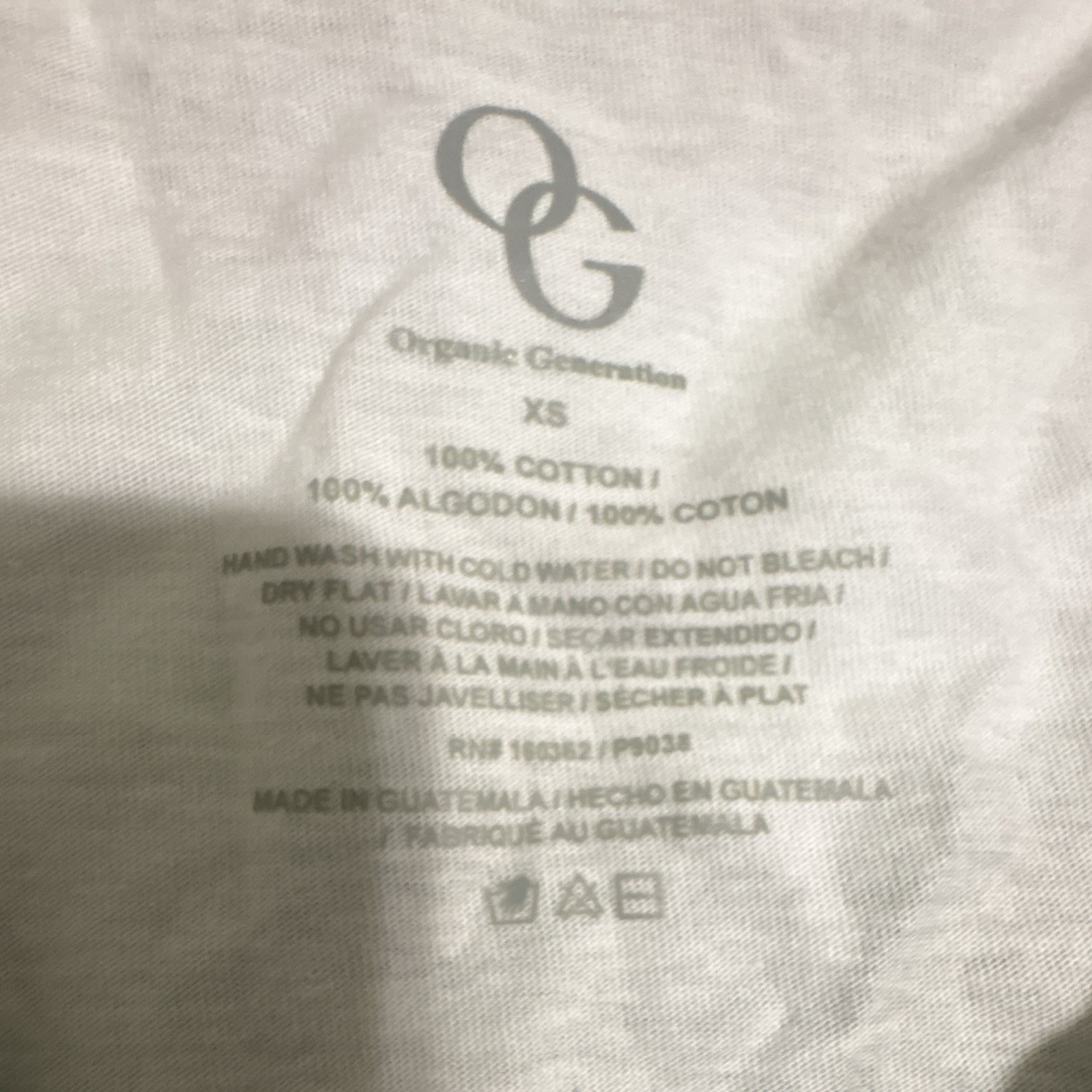 Organic Generation Women’s XS Cropped Camo T-Shirt White Gray Cotton Knit
