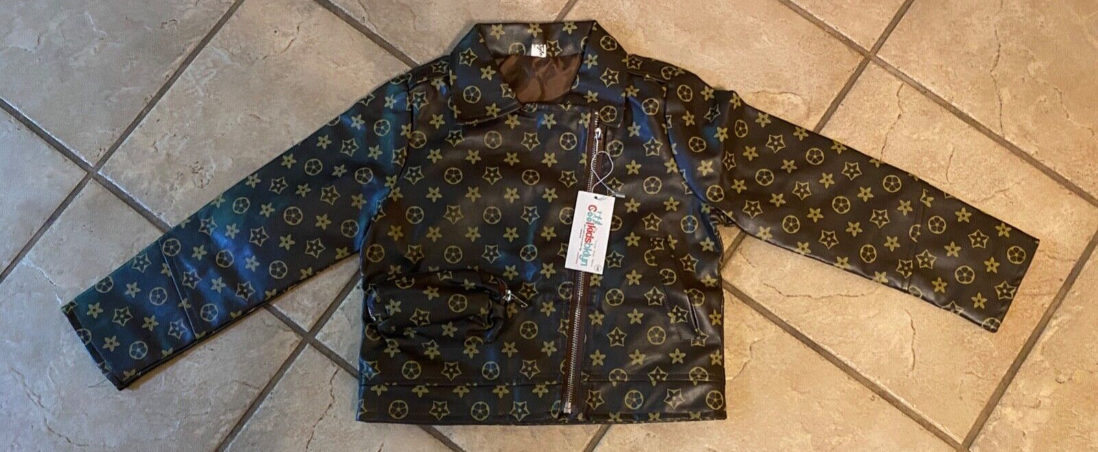 Cool Kids Brooklyn’s YT Style Size 120 (5T) Brown Faux Leather Jacket Fashion