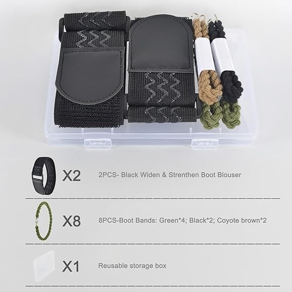 10PCS Boot Blousers Military, 2PC-Upgraded Boot Blousing Straps Nylon – 8PC
