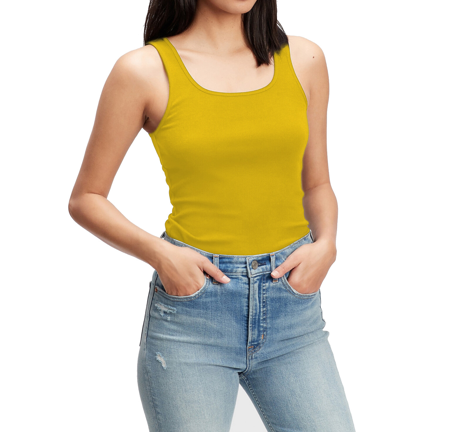 3 Pack Women 100% Cotton Basic Ribbed Tank Top Sleeveless Shirts Mix Colors