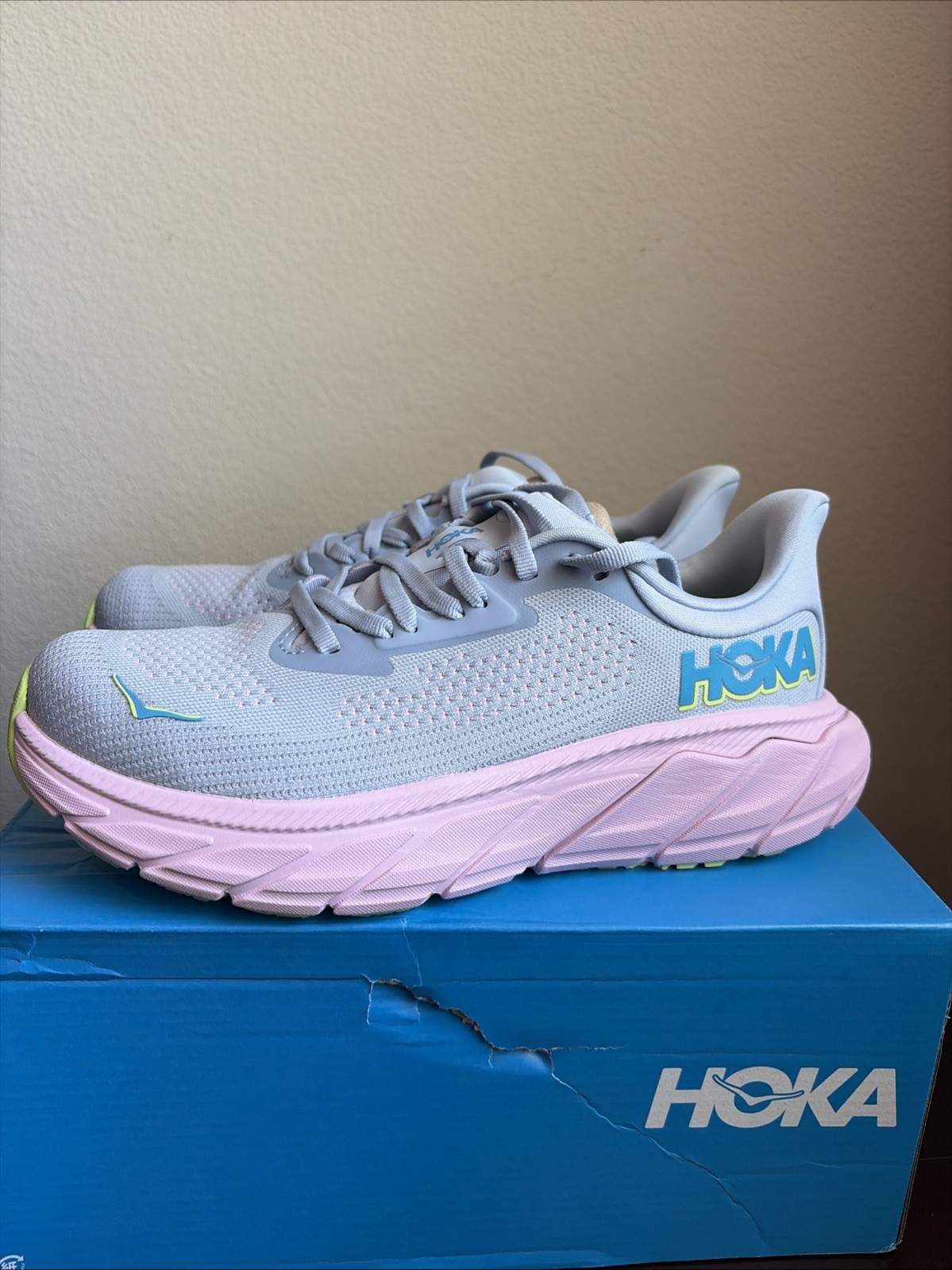 Hoka Arahi 7 Womens Size 6 Wide Gull Pink Twilight Running Shoes Sneakers