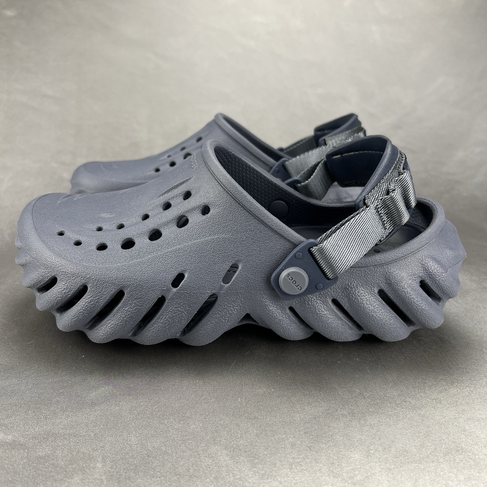 Crocs Echo Clog Concrete Slip On Shoes Men 4 Women 6 Unisex Summer Beach Worn 1x