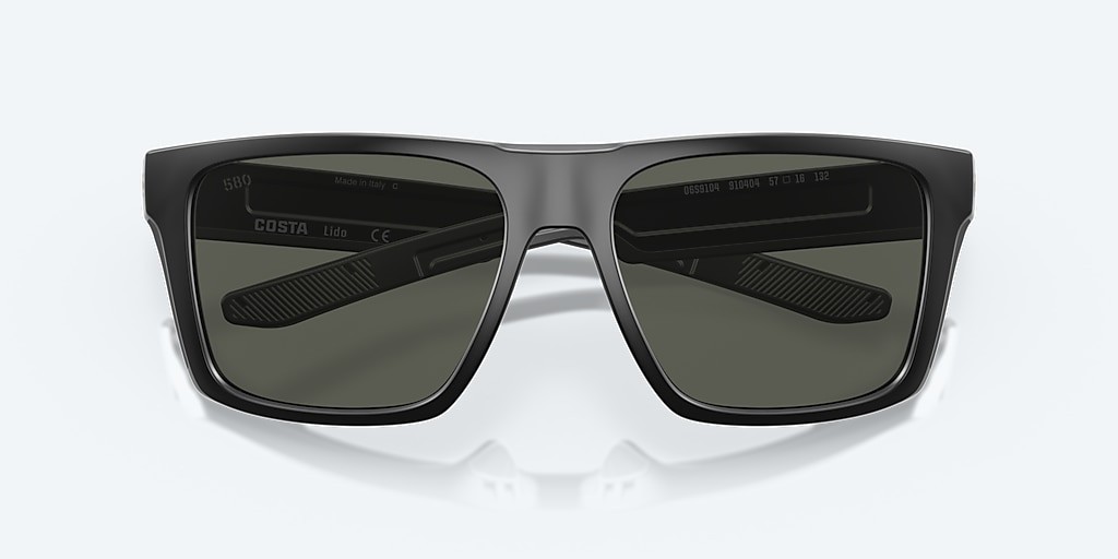 Costa Del Mar Lido Matte Black/Gray 580G Polarized 57 mm Sunglasses