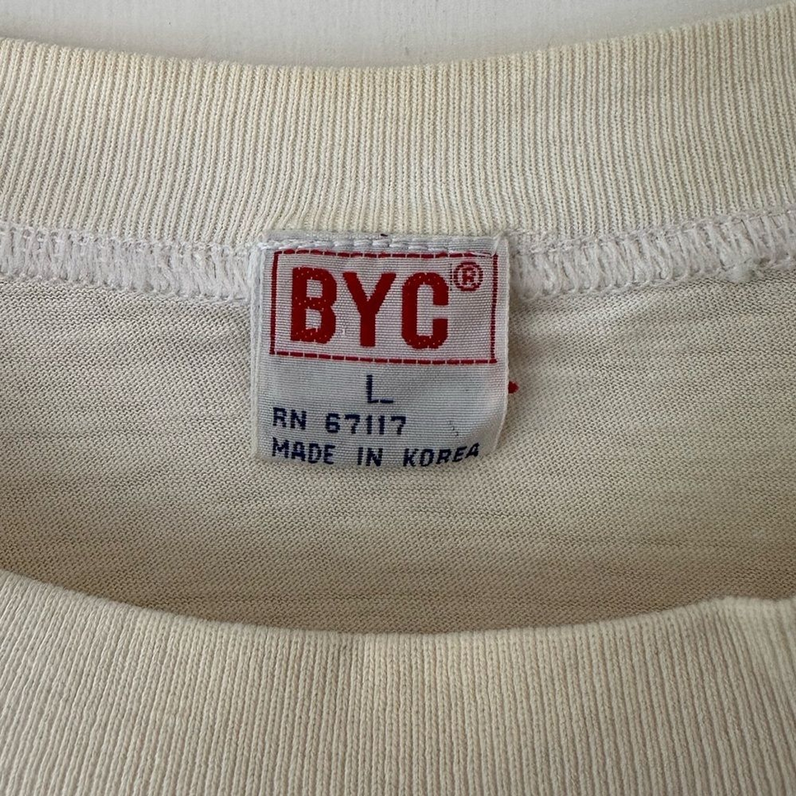VTG 80s BYC Oakland Athletics Baseball T-Shirt Mens Sz L Single Stitch Korea