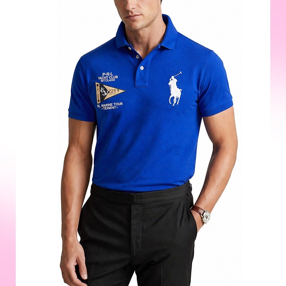 Polo Ralph Lauren PRL Yacht Club Men’s Polo Shirt Blue Size L Custom Fit