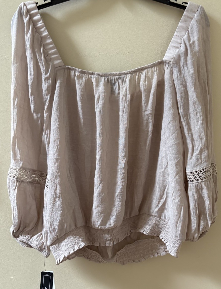 NWT Junior A. Buyer Beige 3/4 Length Sleeve Shirt Size XL