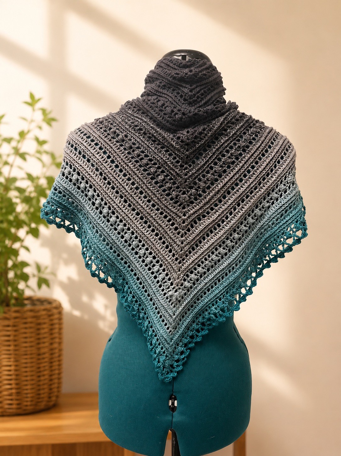 Handmade Crocheted Summer Shawl Wrap Boho Hippie Festival Beach Coverup