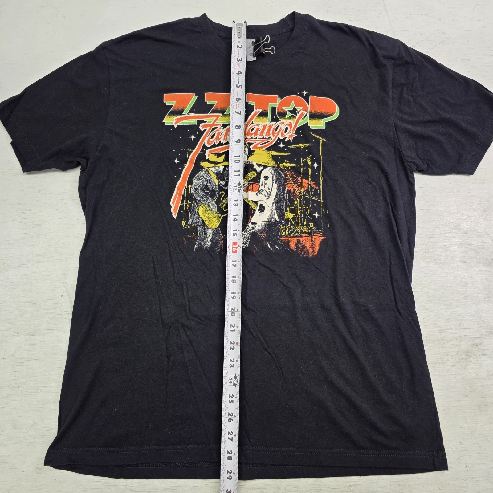 ZZ Top Fandango Rock Band Black Tour T-Shirt Music Rock N Roll Beard Men’s XL