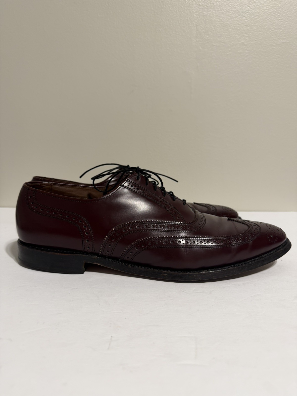 Allen Edmonds Lloyd Men’s Burgundy Oxblood Leather Wingtip Oxford Size 12D