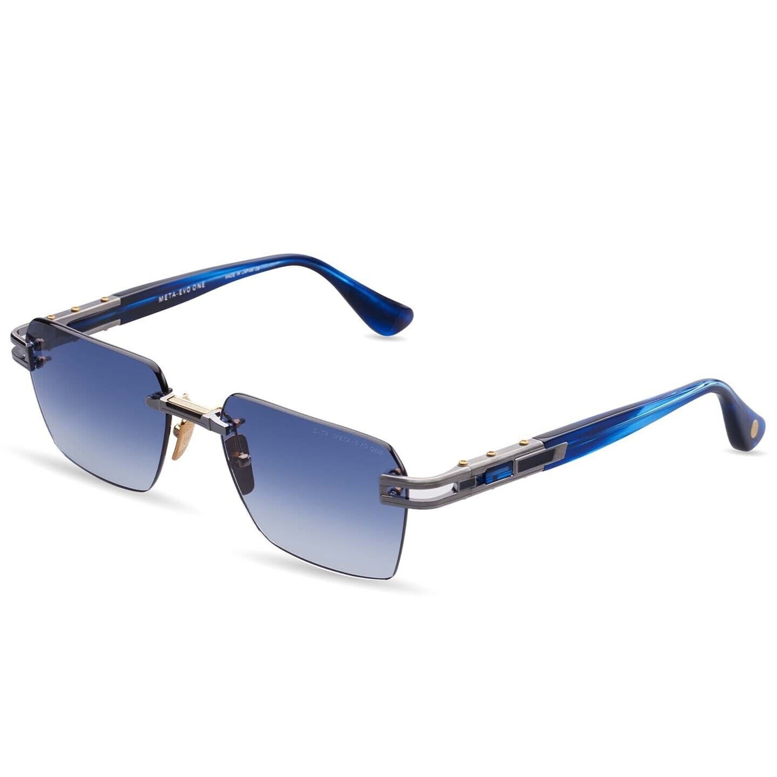 DITA META EVO ONE DTS147-A-02 Antique Silver Blue Swirl Sunglasses AUTHENTIC
