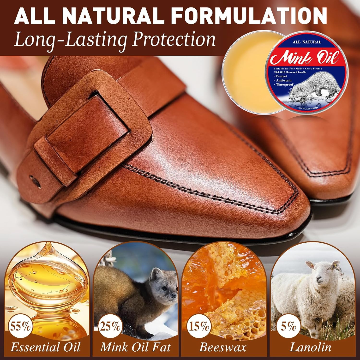 6in1 Mink Oil, 3.52 OZ Oil for Leather Boots,Leather Conditioner and…