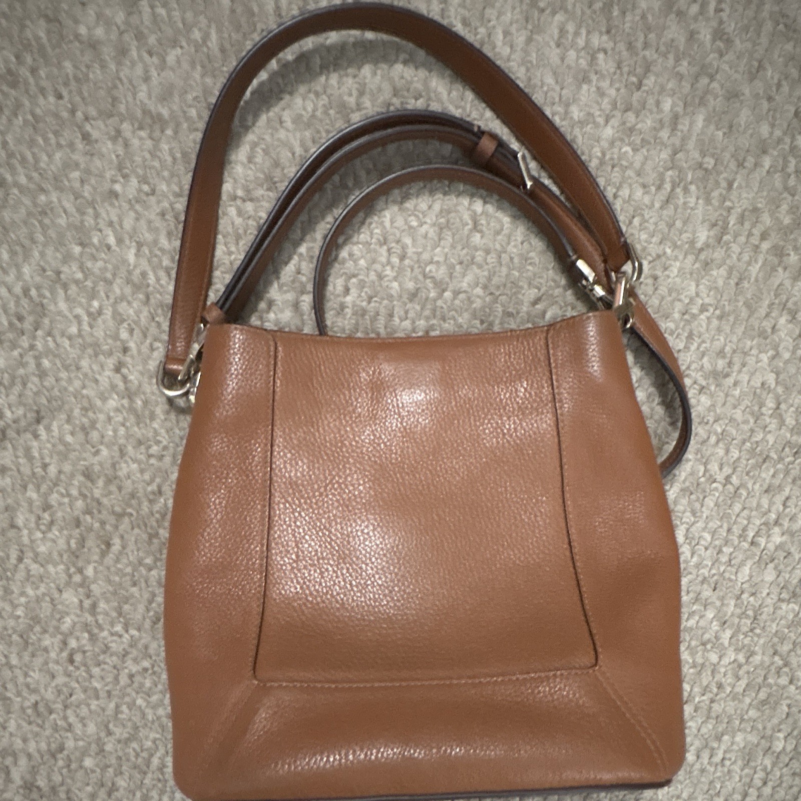 kate spade new york Brown Pebbled Small Shoulder Bag Detachable Strap Pockets