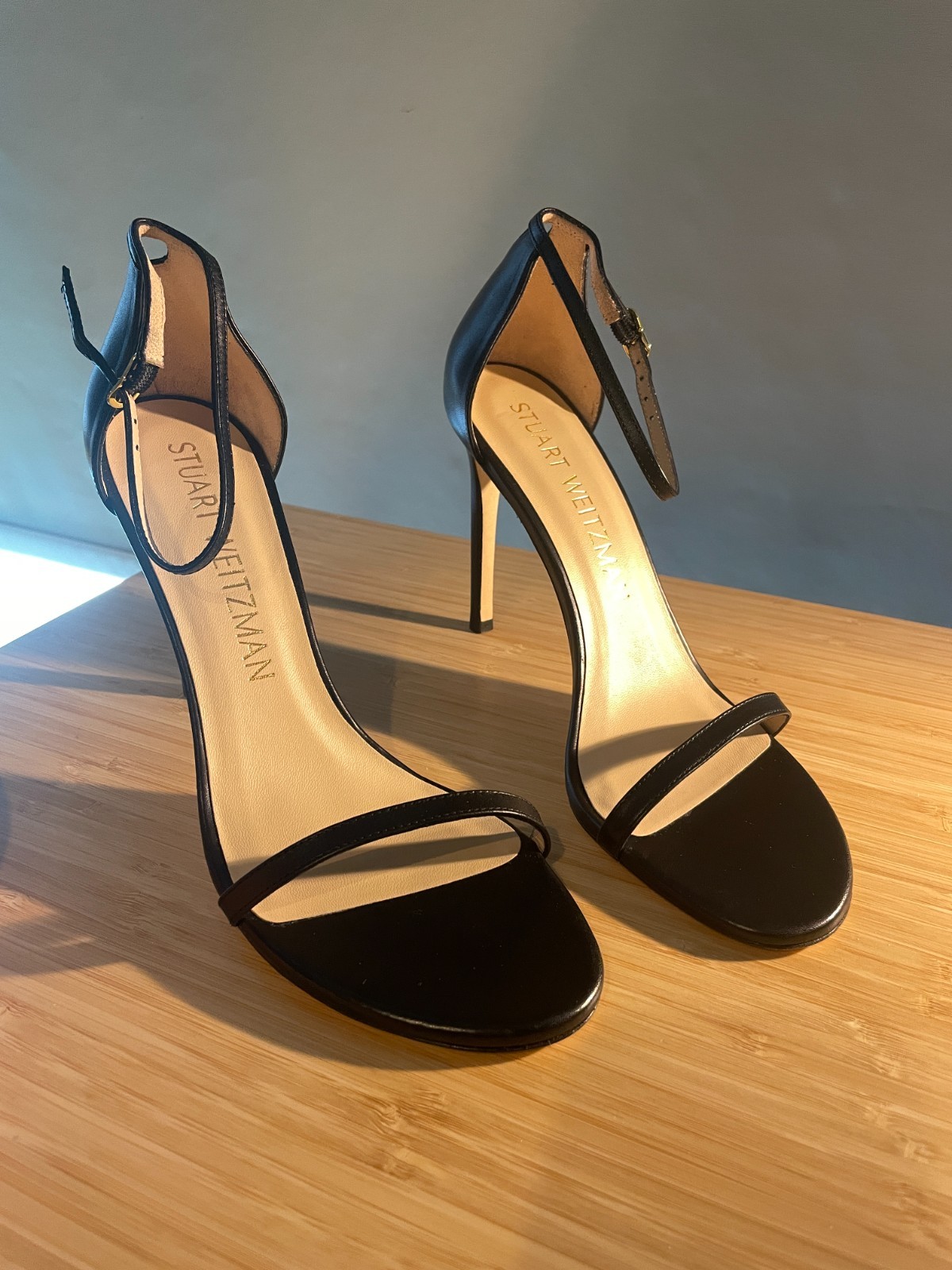 Stuart Weitzman Nudistsong US10.5 Black Nappa Leather MSRP $500CAD New W/O Box