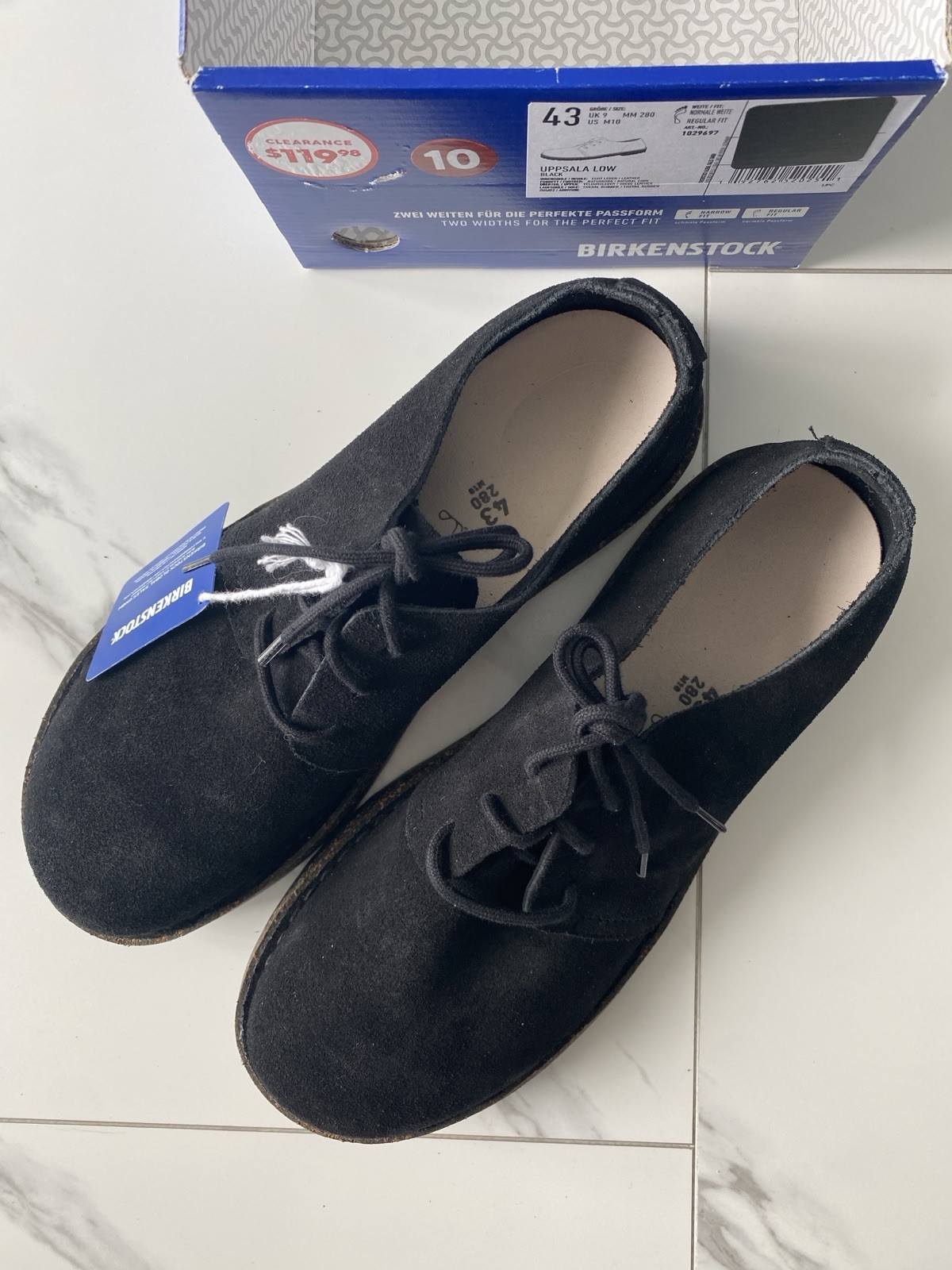 Birkenstock Uppsala Low Suede Black Men’s Size 43 US 10 Regular Fit 1029697 NEW