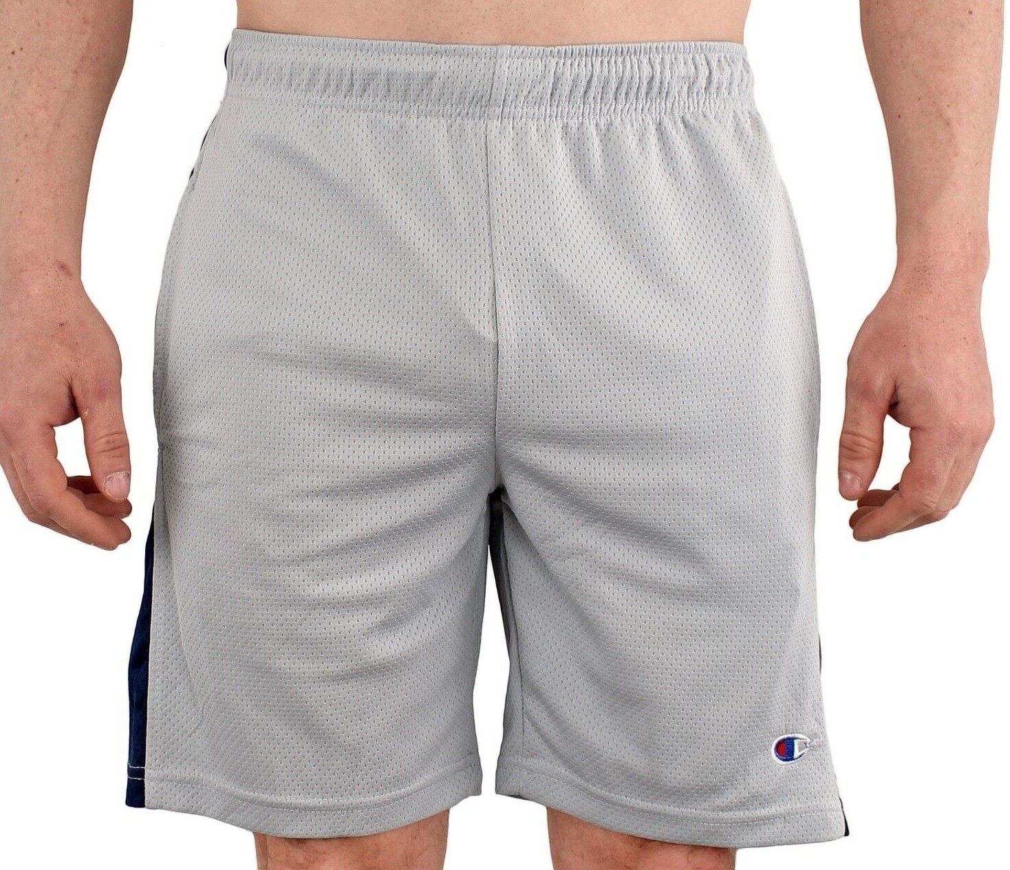 Champion Men’s Basketball Workout Gym Shorts, 7.5″ Inseam, Active Mesh Striped