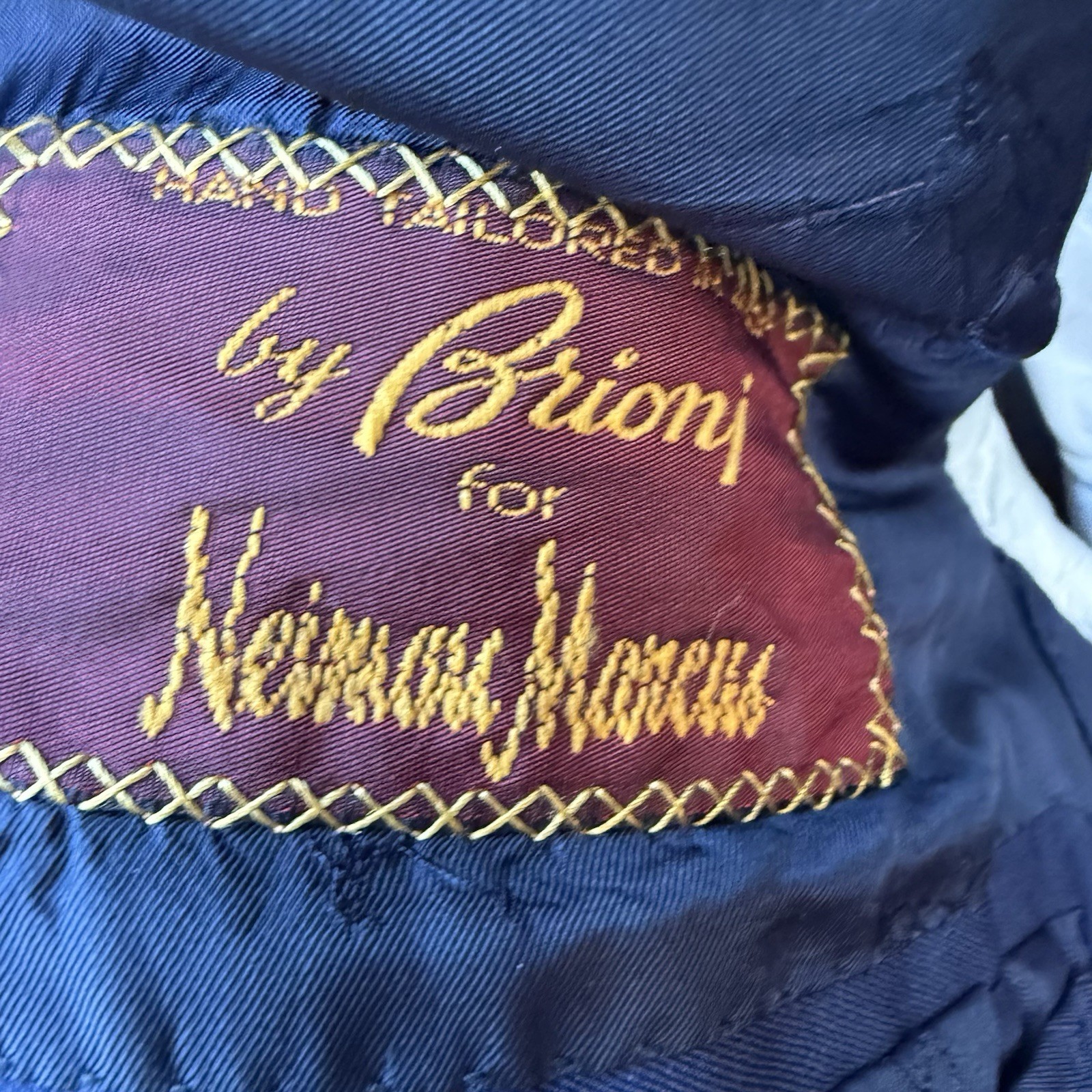 Brioni Blue Blazer Mens 38 or 40 Jacket Navy NOMENTANO Logo Buttons
