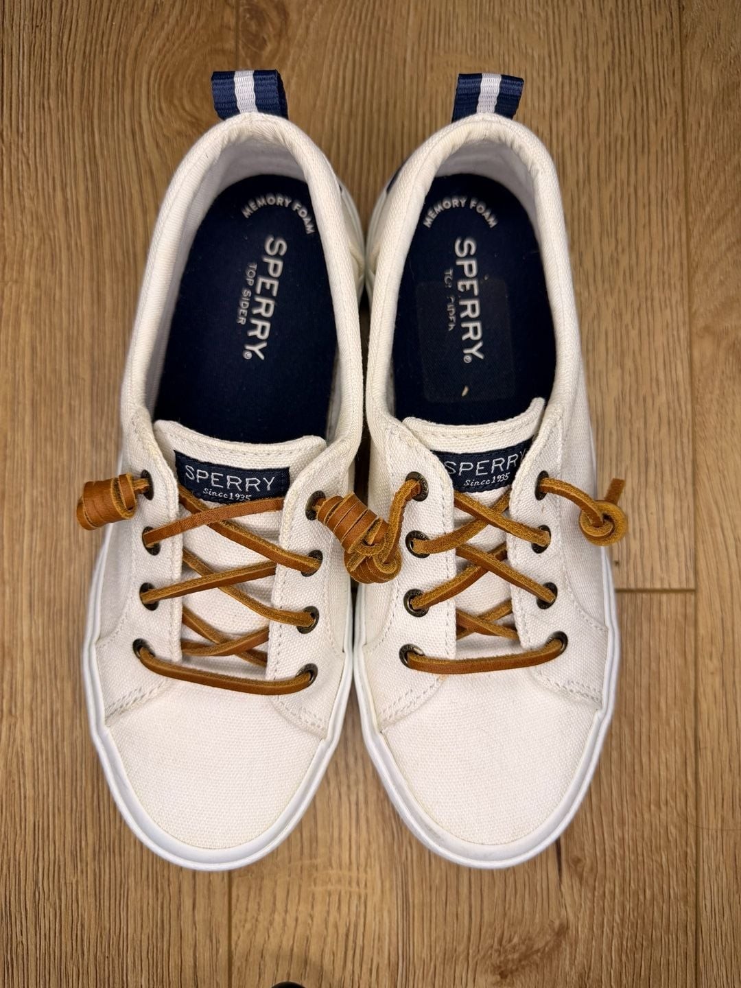 Sperry Women’s Pier Wave LTT Canvas Sneaker in White/Off-White