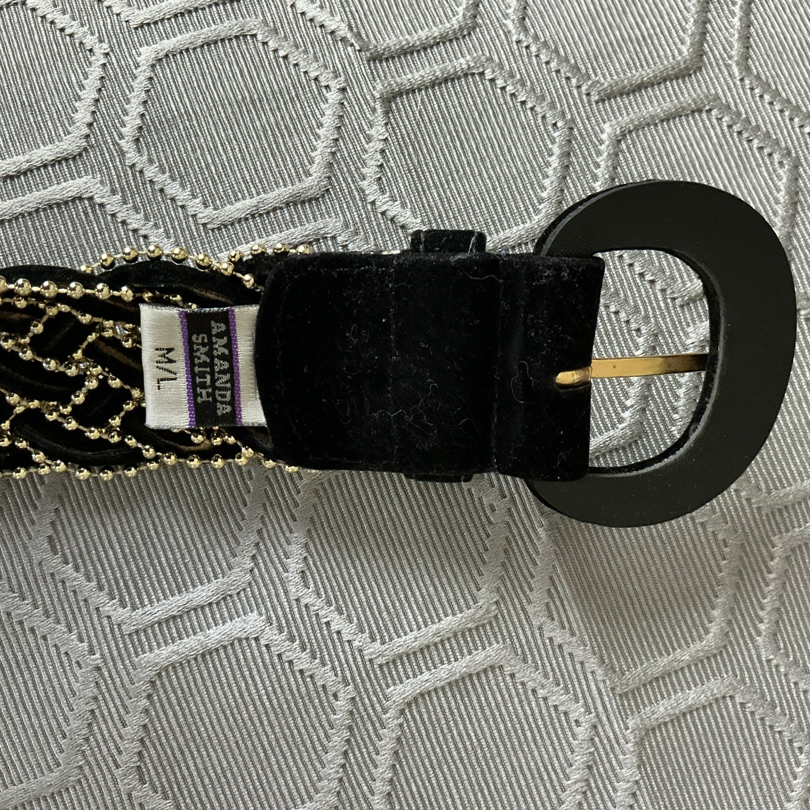 Cute Velvet and Gold Woven belt 2″Wide Size M/L