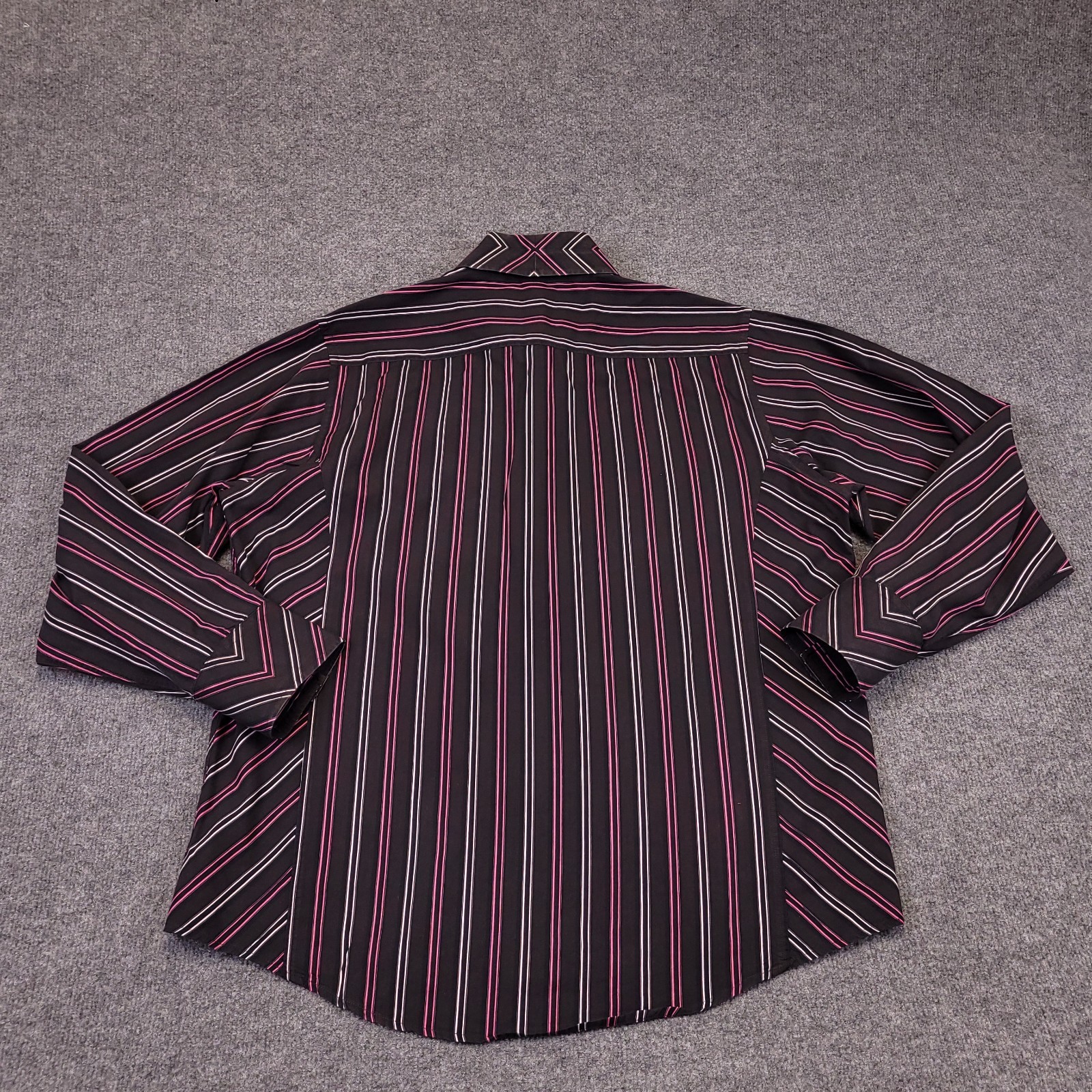 7D 7 Diamonds Shirt Mens 2XL Chocolate Brown Striped Cotton Spread Collar