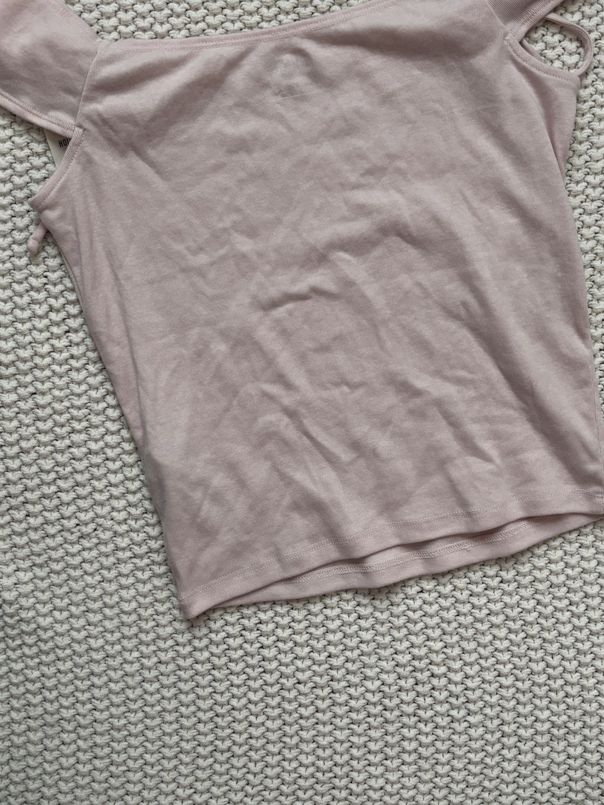 Hollister Pink Cotton Knit Scoop Neck Tie Accent Cami Tank Top Women S