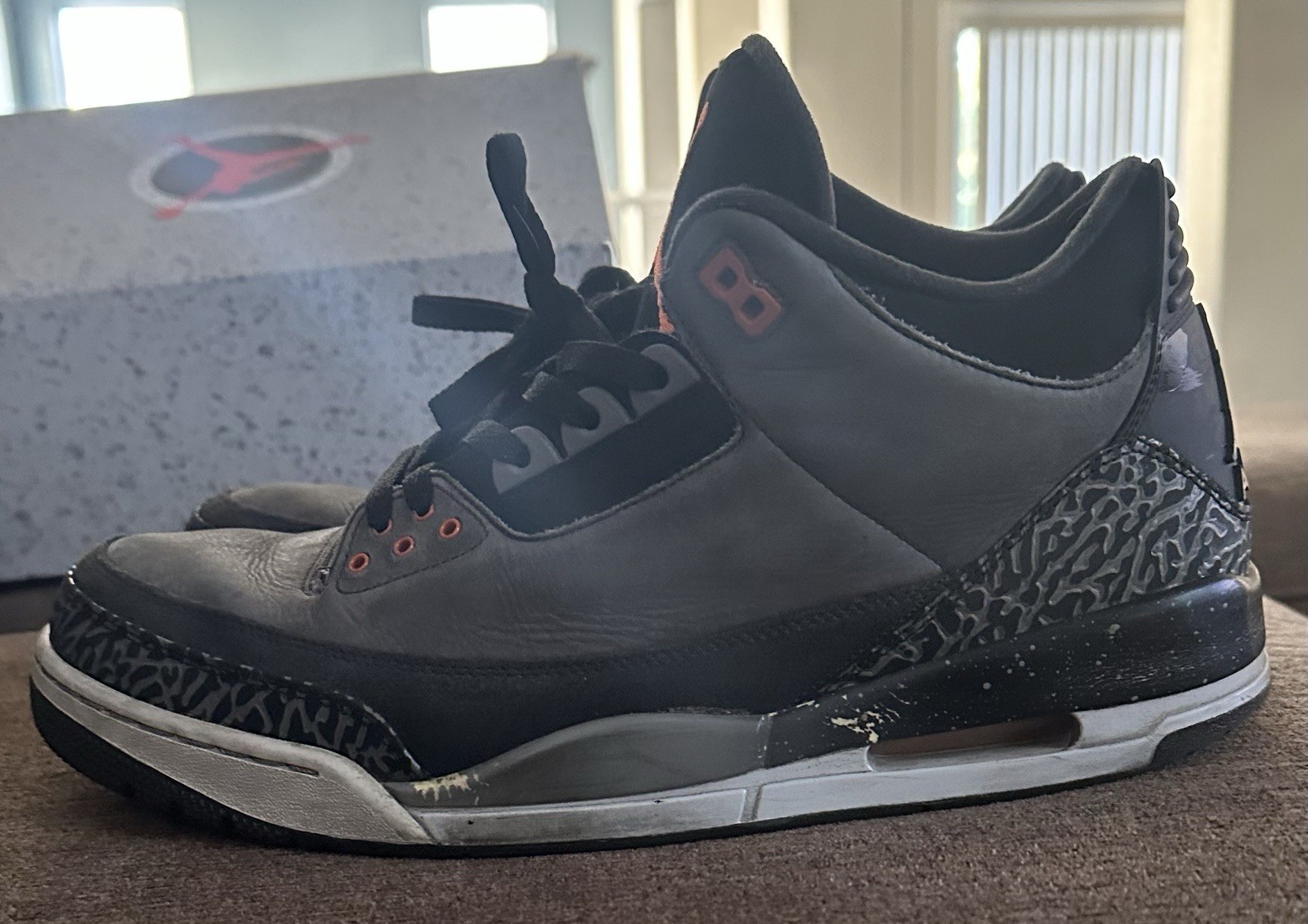 Jordan Air Jordan 3 Retro Fear Pack 2013 Black Gray Orange 626967-040