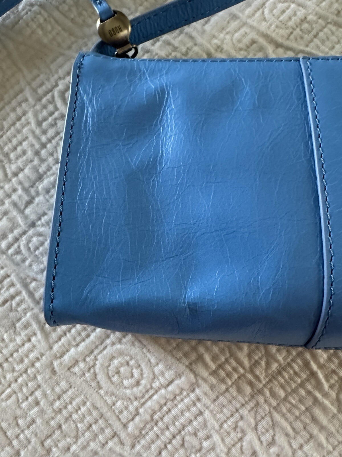 HOBO Jewel Small Leather Crossbody Bag in Tranquil Blue CLEAN