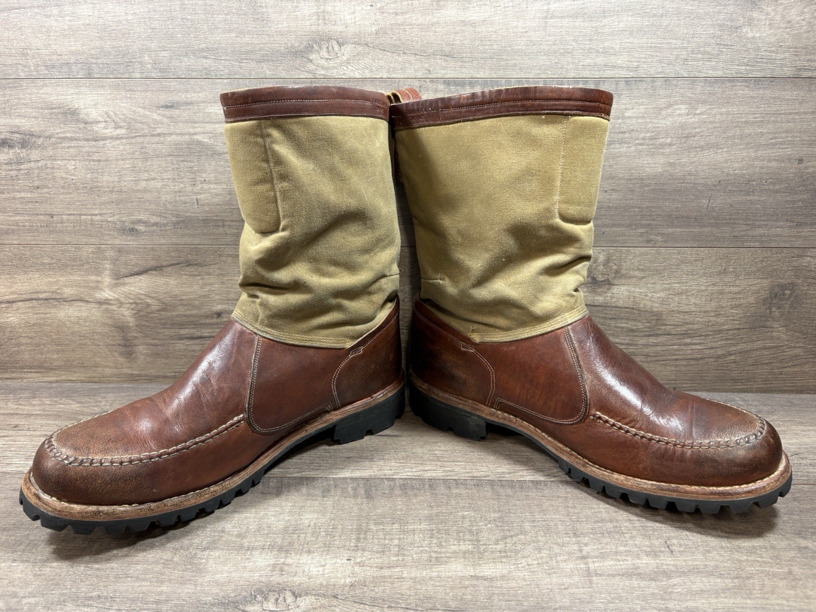 Timberland Boot Company Boots Brown Leather Vibram Mens Size 13