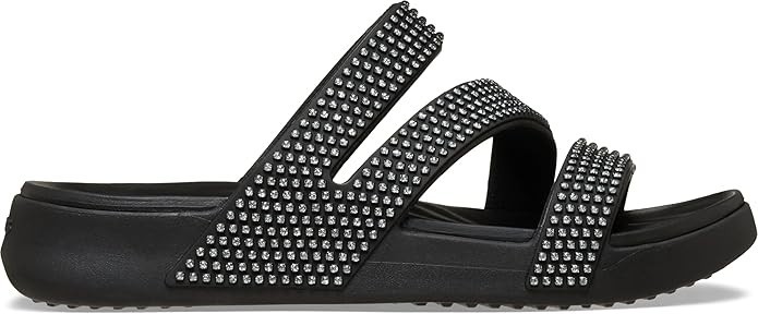 Crocs Getaway Gems Strappy Black Rhinestone Slide Sandals Womens 9 – 212584-001