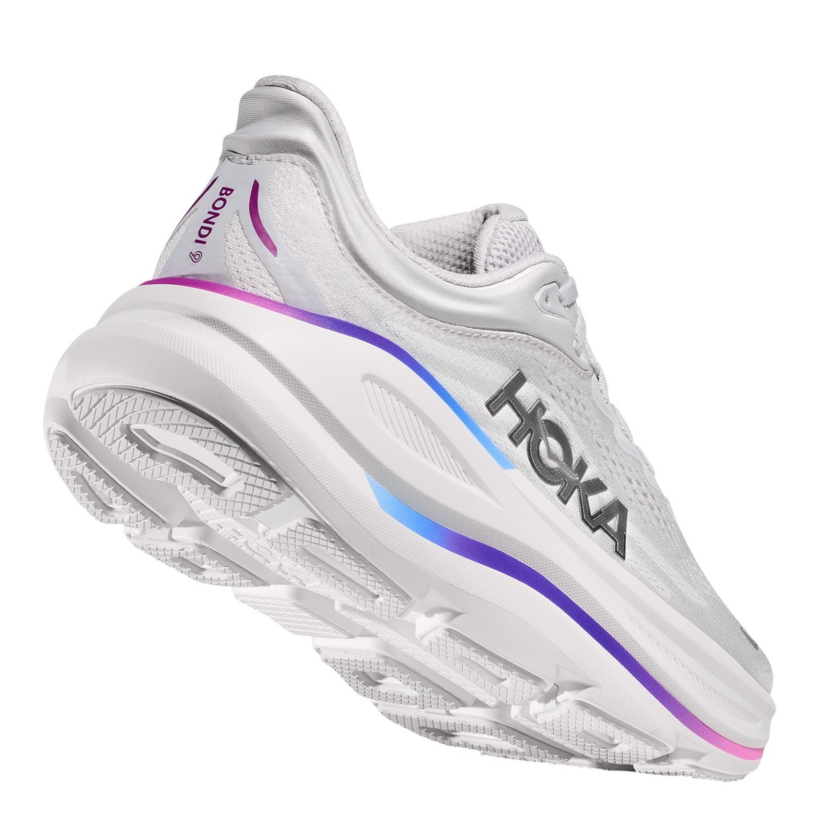 HOKA Bondi 9 Road-Running Shoes – Women’s, Color: Cosmic Grey/White, New.