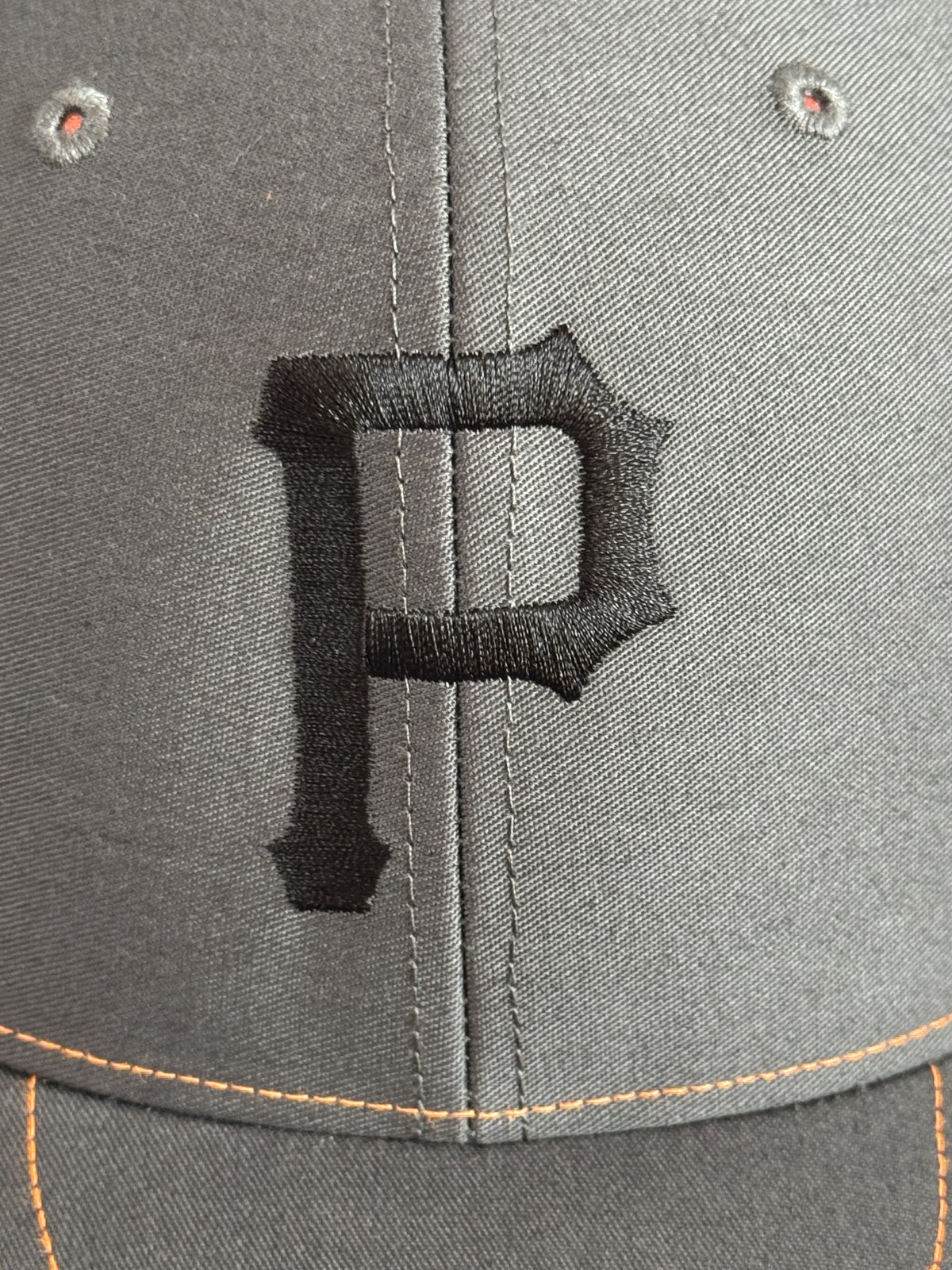 47 Brand Pittsburgh Pirates Trucker Hat Snapback Mesh Cap Grey Orange One Size