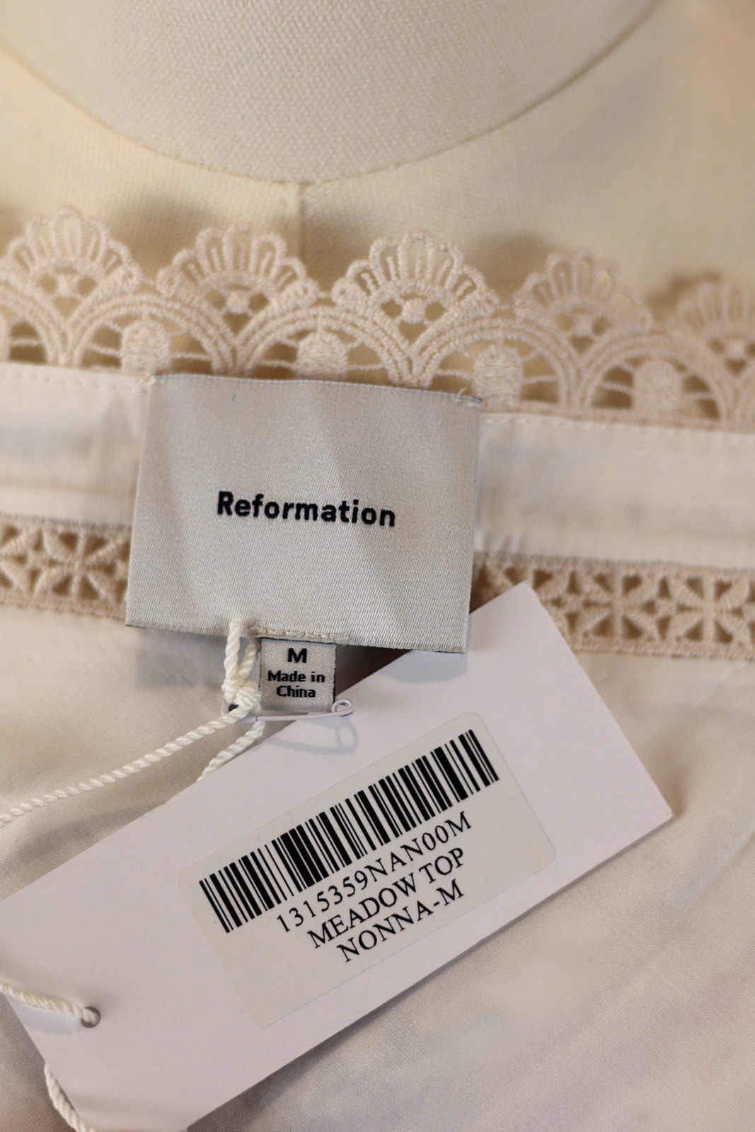 Reformation Meadow Top Nonna Print NWT Medium Sold Out Tie Back Organic Cotton