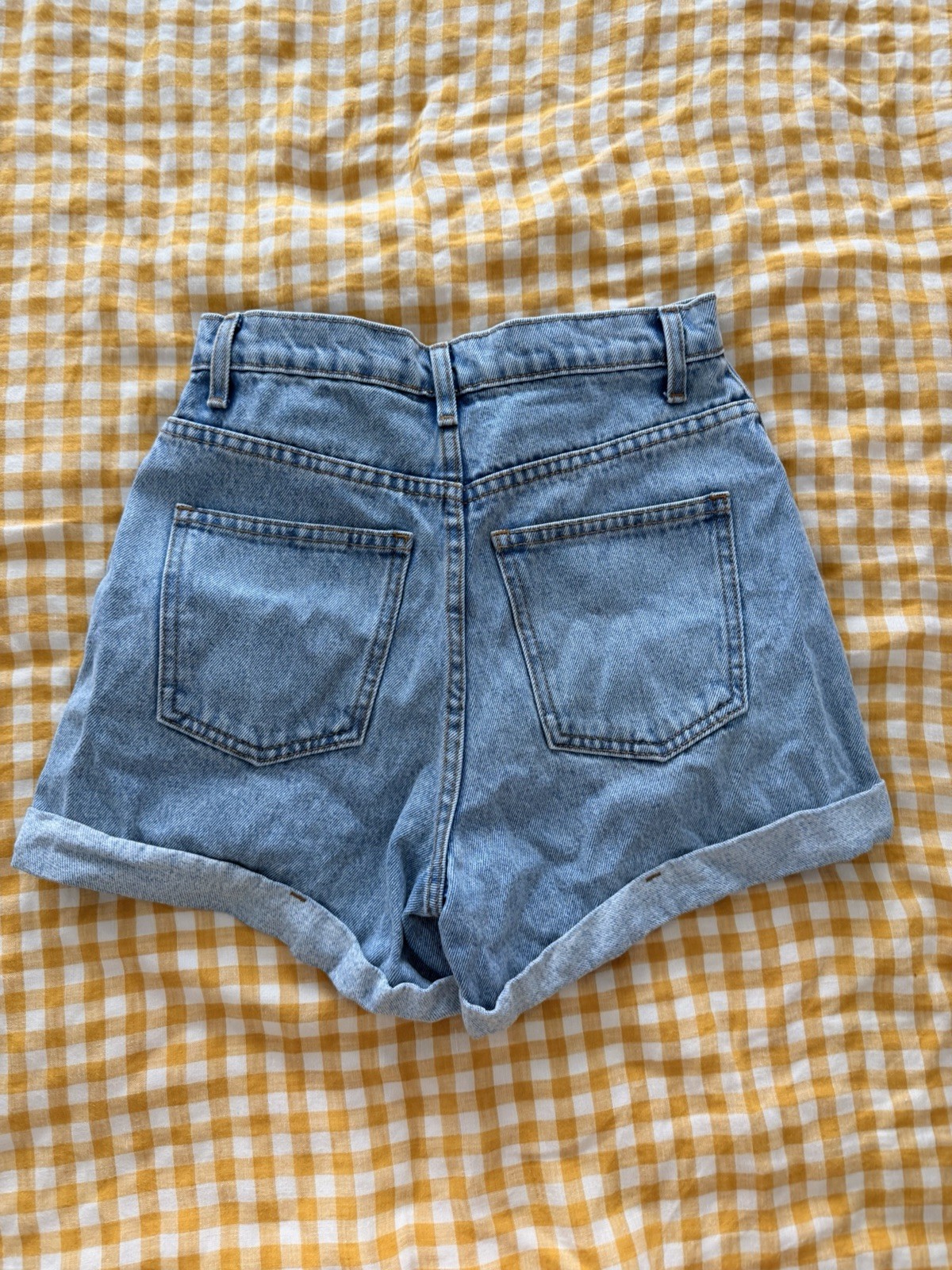 Los Angeles Apparel Size 27 Classic Light Wash Denim Shorts Made In USA