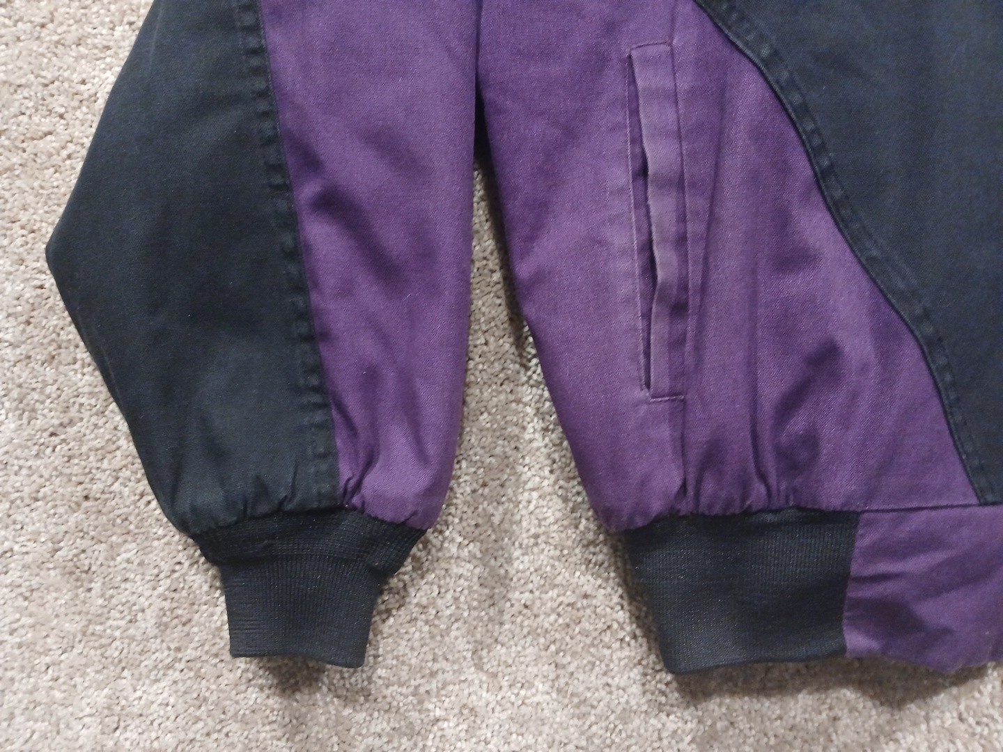 Vintage 90s Canyon Guide Outfitters Bomber Jacket XL Purple Black Aztec Lined