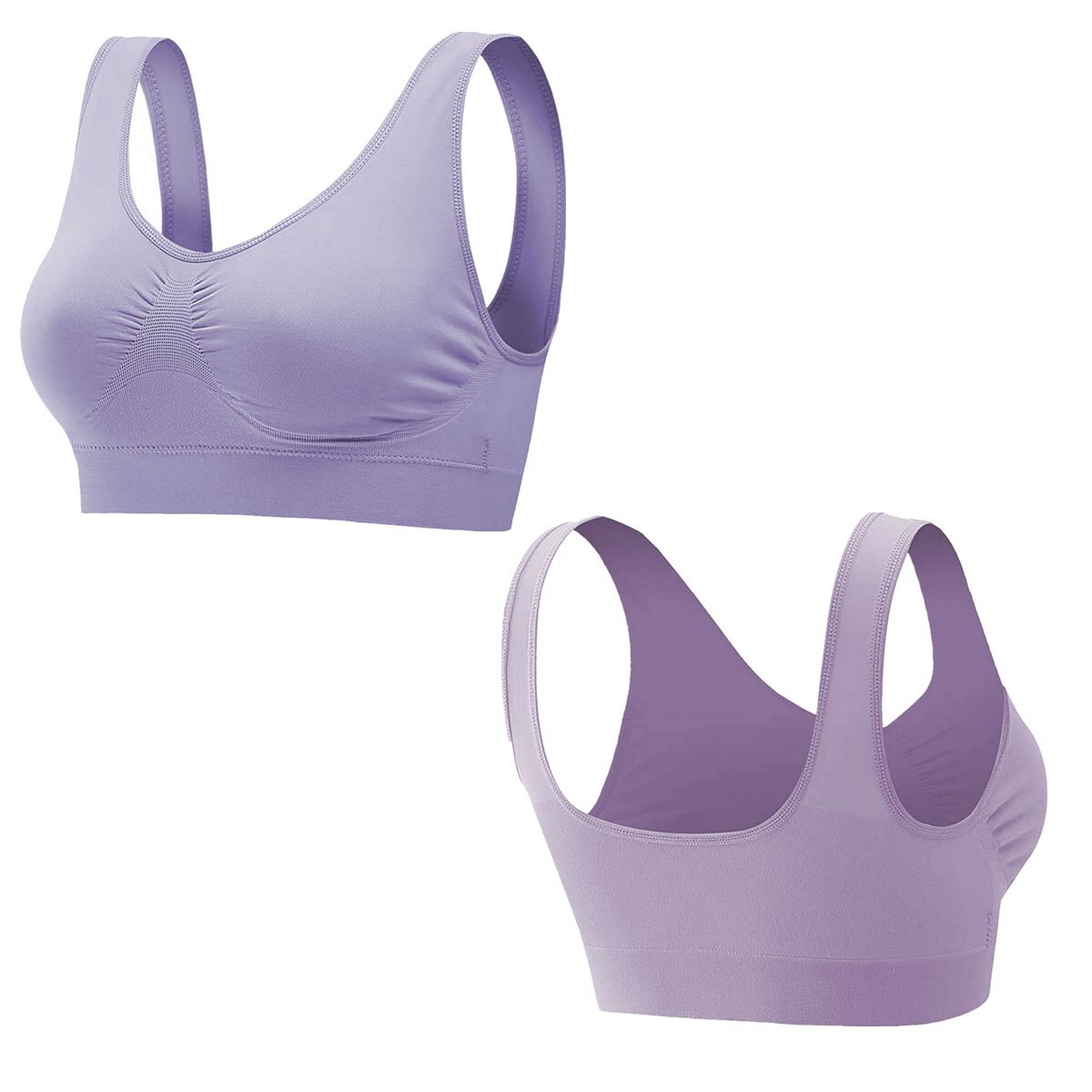 3Pack Sport Bras Seamless Wire Free Weight Support Tank Sports Yoga Sleep Bra US
