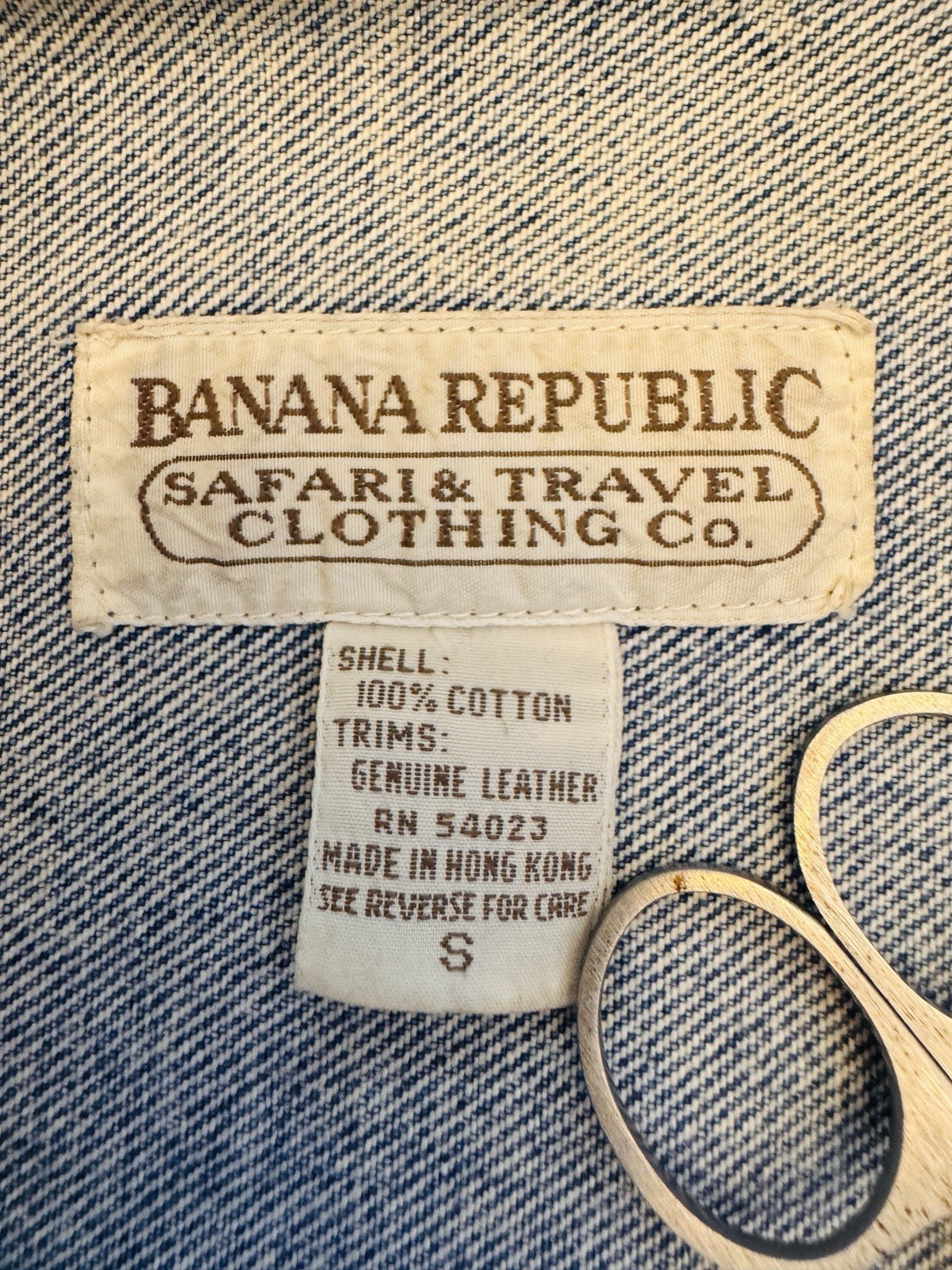 VTG Banana Republic Denim Jacket Mens Small Trucker Safari & Travel Clothing Co