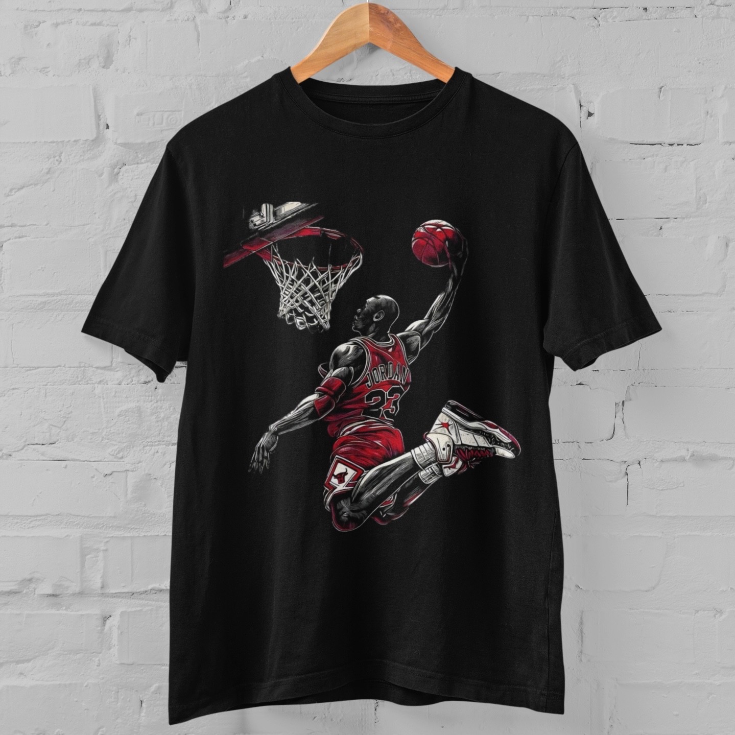 Retro Jordan 23 Basketball Dunk T-Shirt Vintage Air Sports Tee Streetwear Gift
