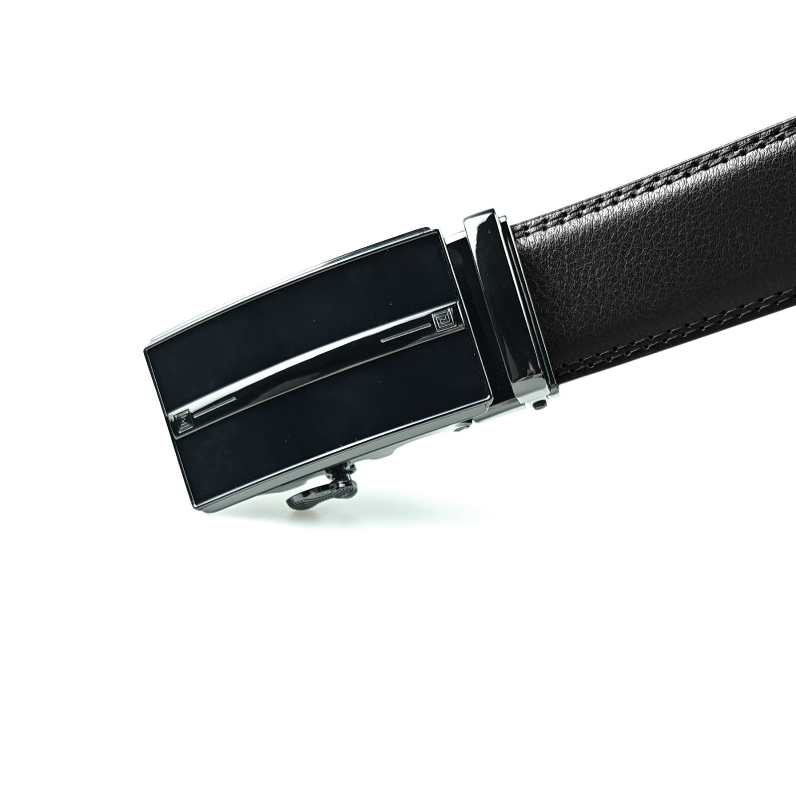 Genuine Real Leather Mens Ratchet Belt Belts For Men Adjustable Automatic Buckle