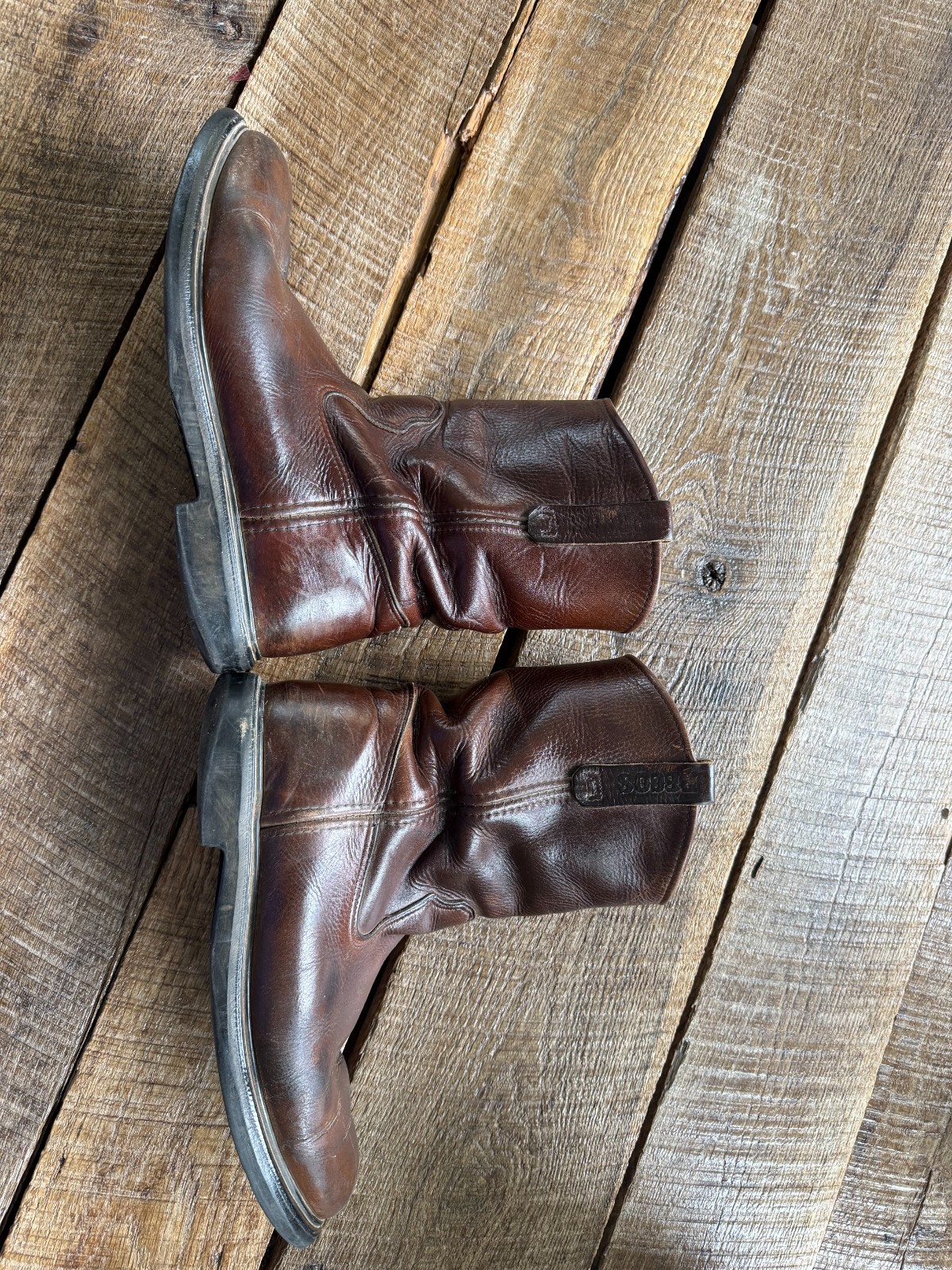 Red Wing Pecos 4470 Brown Leather Steel Toe Boots Men’s Size 11 EE Pull On Shoes