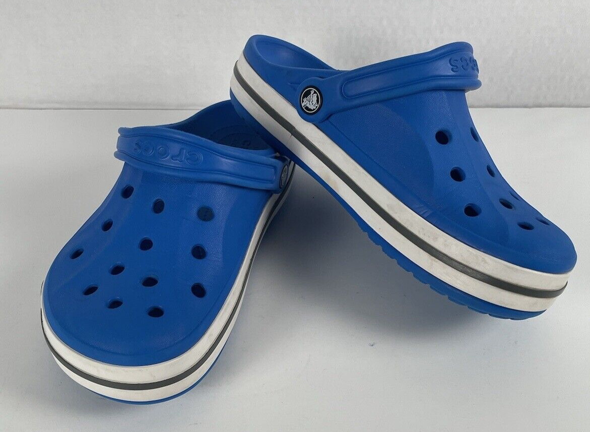 Crocs Sandals Adult Unisex Womens 8 Mens 6 Bayaband Blue Slide Great Condition