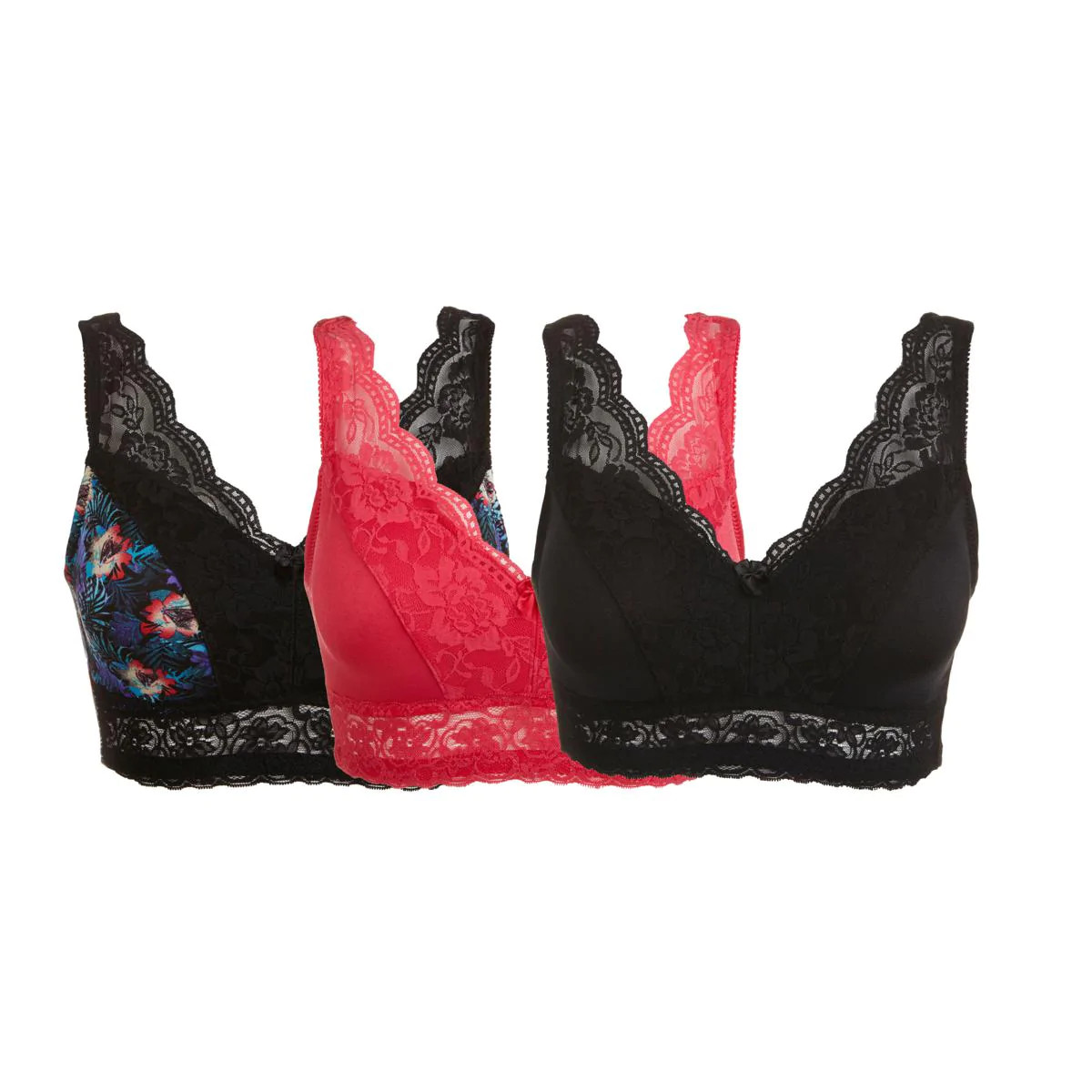 Rhonda Shear 3 Pack Pin-Up Lace Bra Set 453710-567051-J