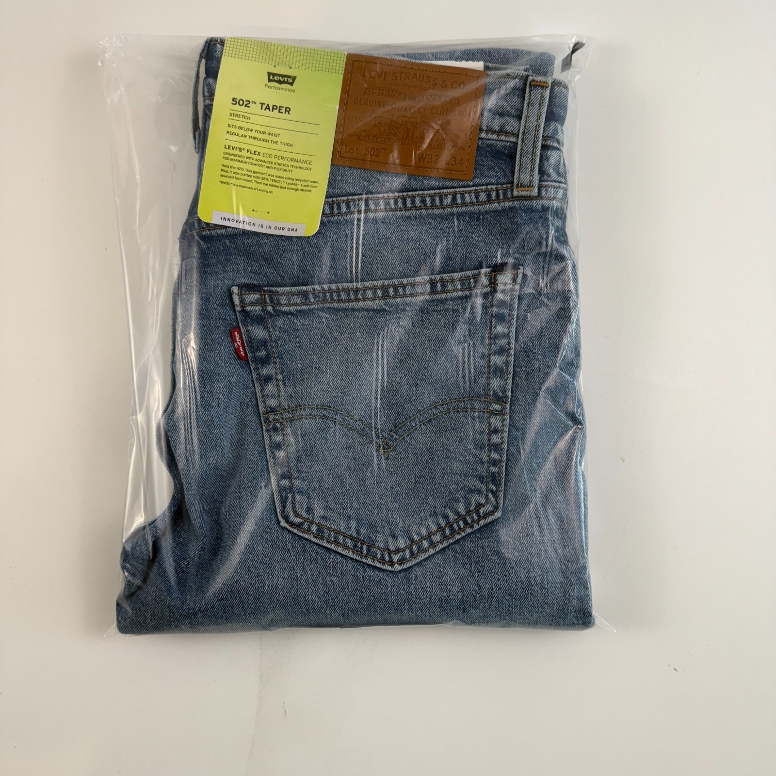 Levi’s Premium Men 502 Taper Fit Zip Fly Tapered Leg Stretch Jeans Blue NWT