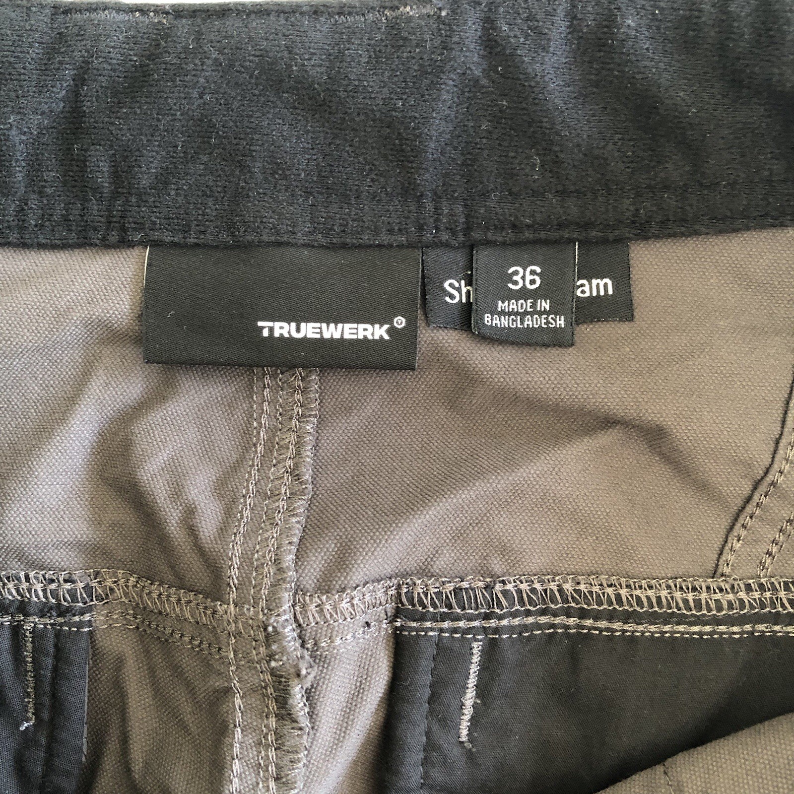 TRUEWERK T1 Werkshorts Mens Size 36 Gray Cargo Shorts Utility Work Outdoor
